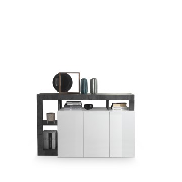Komoda LENOR, bela/antracit