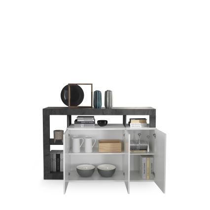 Komoda LENOR, bela/antracit