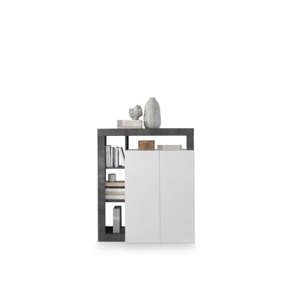 Komoda LENOR bela/antracitna