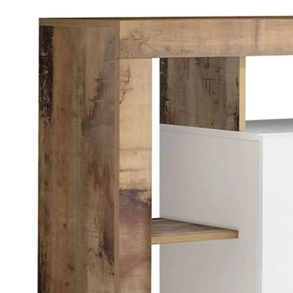 Komoda LENOR, bela/rjava