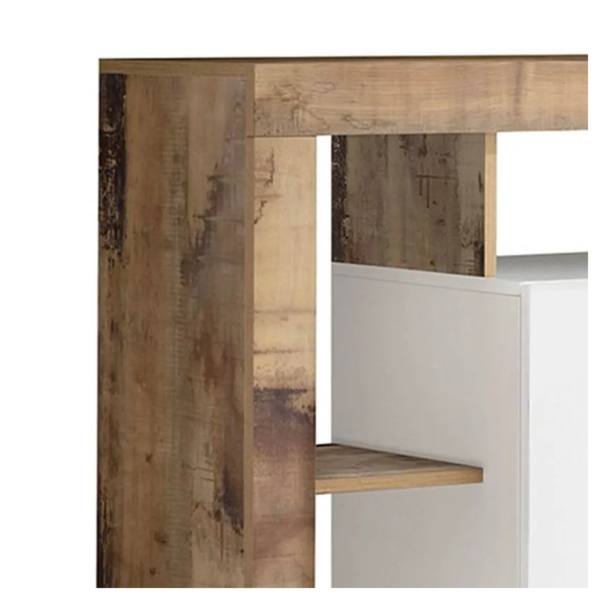 Komoda LENOR, bela/rjava