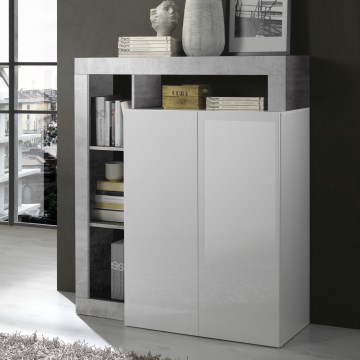 Komoda LENOR bela/siva beton