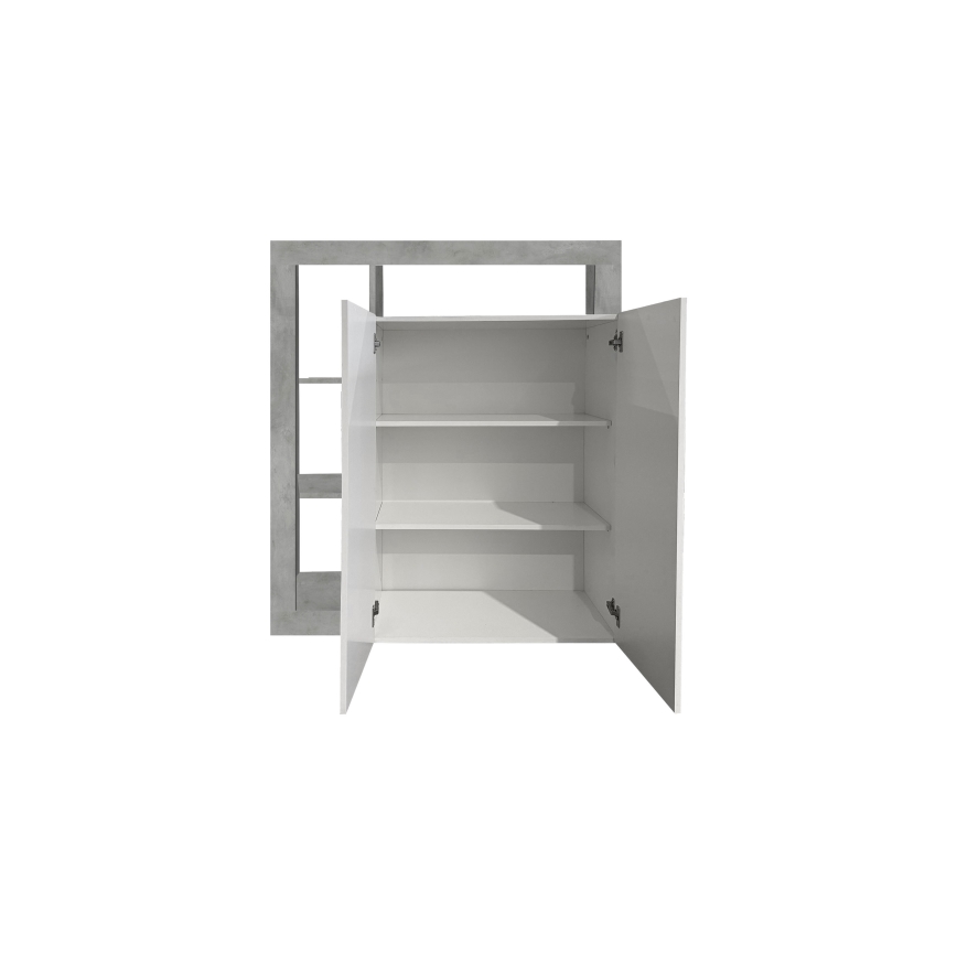 Komoda LENOR bela/siva beton