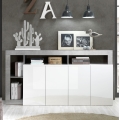 Komoda LENOR bela/siva beton