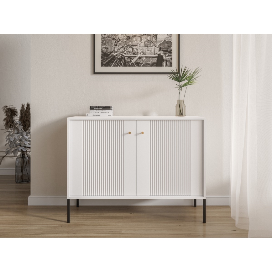 Komoda LUE bela/črna