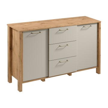 Komoda MENTA 138x81x40 cm hrast wotan/siva