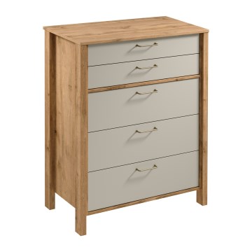 Komoda MENTA 90 x 108 x 47 cm hrast wotan/siva