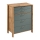 Komoda MENTA 90x108x47 cm hrast Wotan/zelena