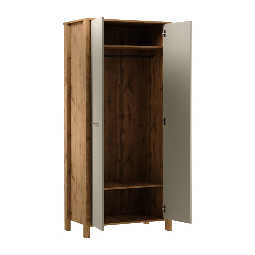 Komoda MENTA 90x200x53 cm hrast wotan/siva
