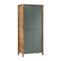 Komoda MENTA 90x200x53 cm hrast wotan/zelena