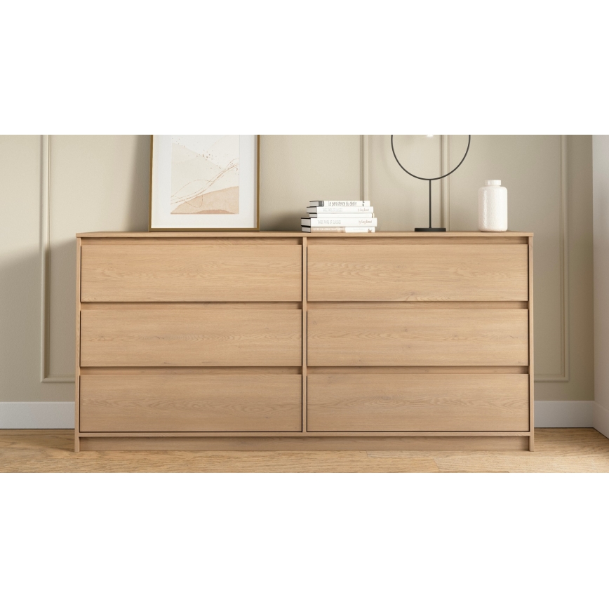 Komoda MIYABI 181x86x40 cm hrast Cremona