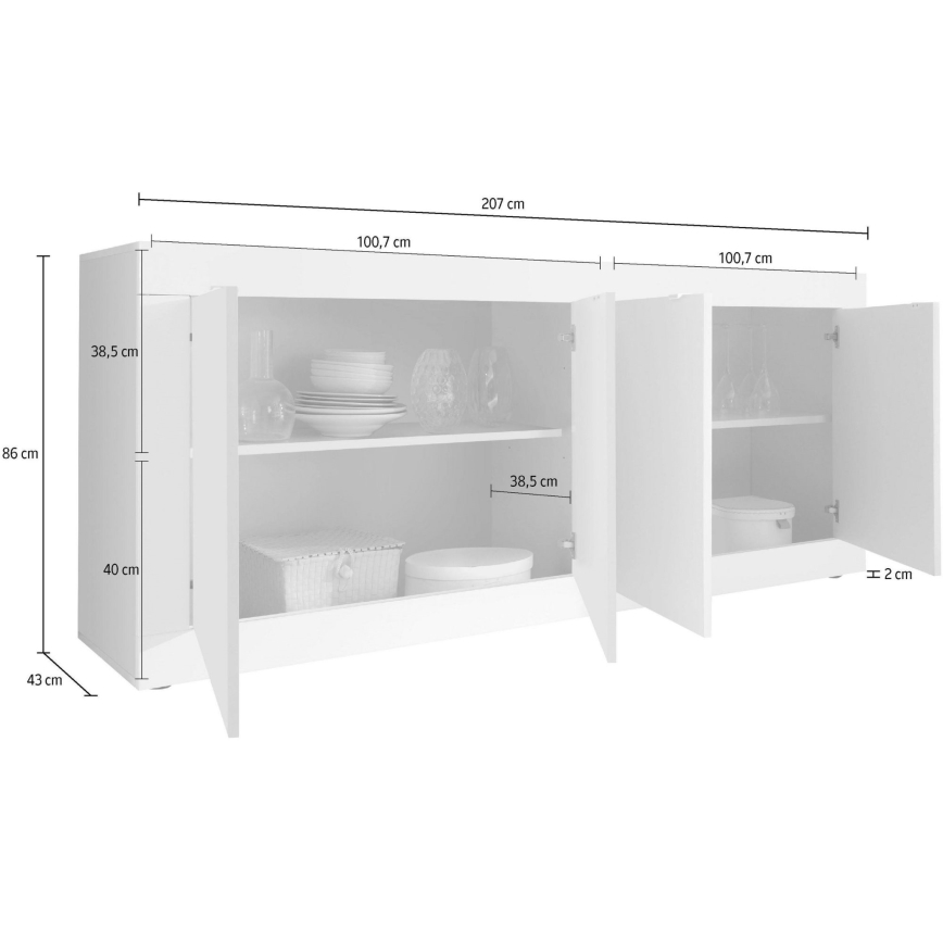 Komoda NERILA bela/rjava