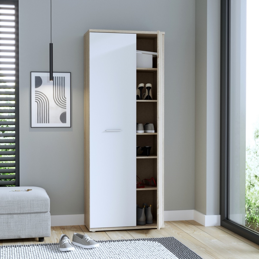 Komoda/Omara za čevlje SIMO hrast sonoma/bela