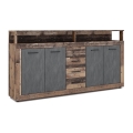 Komoda RUNA 190x96x32 cm temno rjava/antracitna