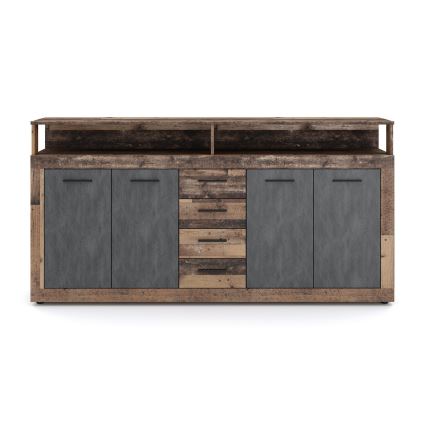 Komoda RUNA 190x96x32 cm temno rjava/antracitna