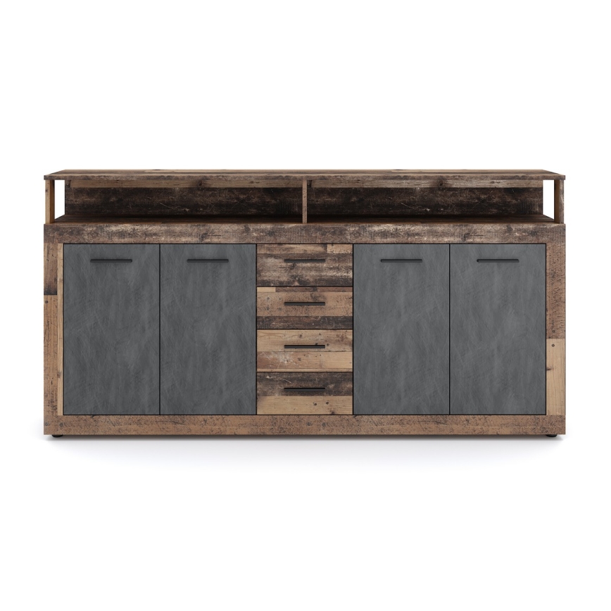 Komoda RUNA 190x96x32 cm temno rjava/antracitna