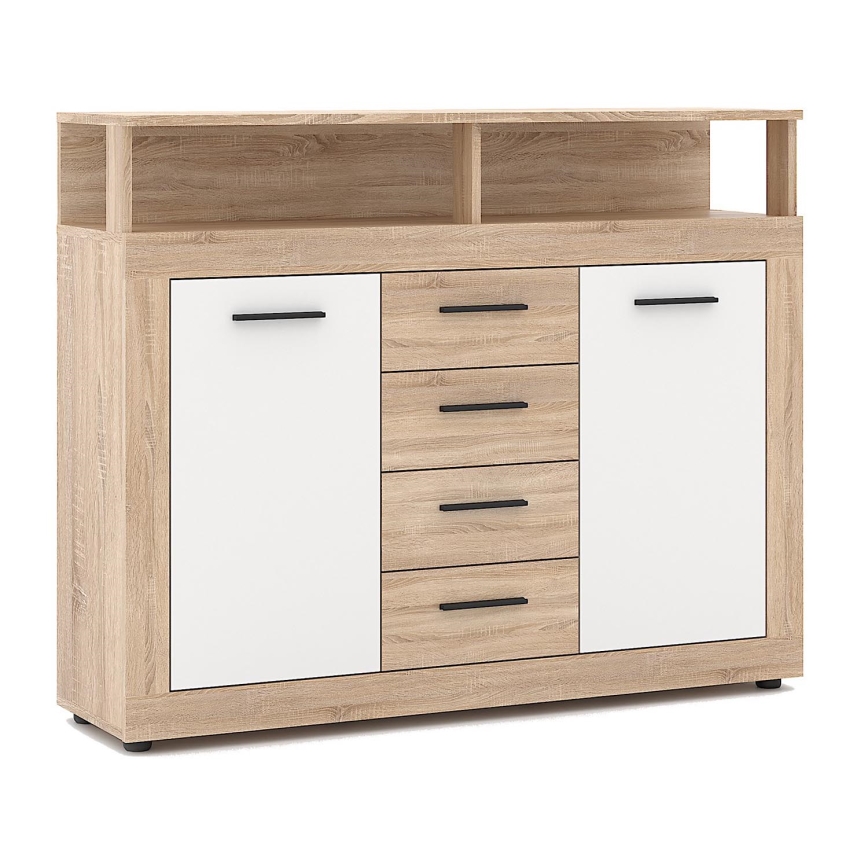 Komoda RUNA hrast sonoma/bela