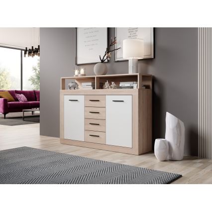 Komoda RUNA hrast sonoma/bela