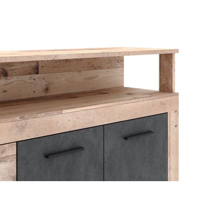 Komoda RUNA, svetlo rjava/antracitna