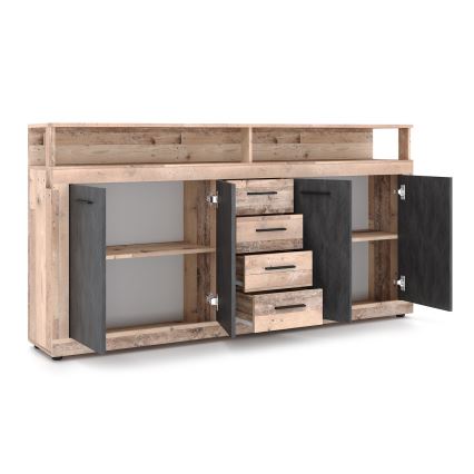 Komoda RUNA, svetlo rjava/antracitna