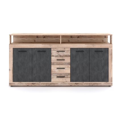 Komoda RUNA, svetlo rjava/antracitna