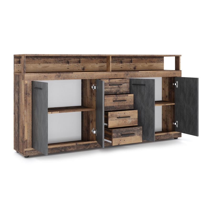 Komoda RUNA temno rjava/antracit