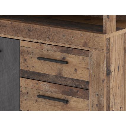 Komoda RUNA temno rjava/antracitna