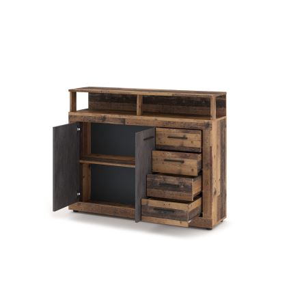 Komoda RUNA temno rjava/antracitna