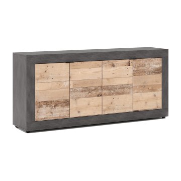 Komoda RUNEA svetlo rjava/antracitna