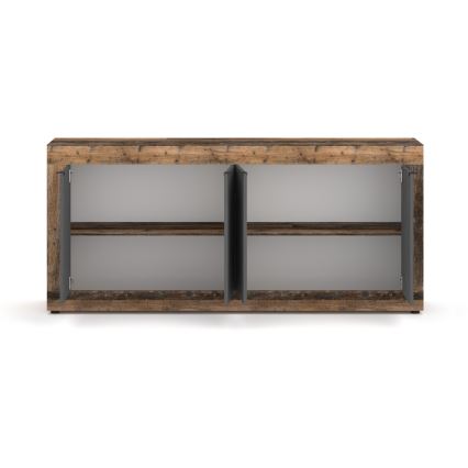 Komoda RUNEA temno rjava/antracitna