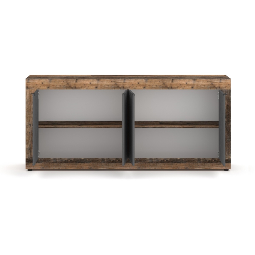 Komoda RUNEA temno rjava/antracitna