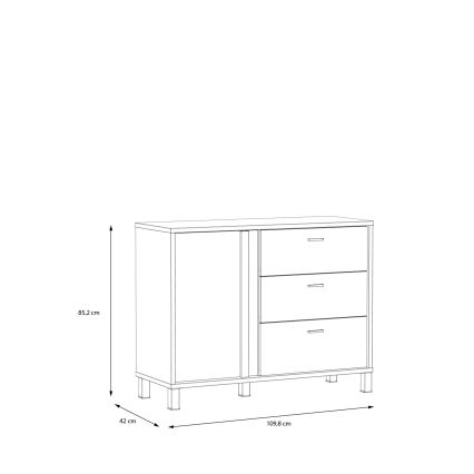 Komoda s predali OREN rjava/črna