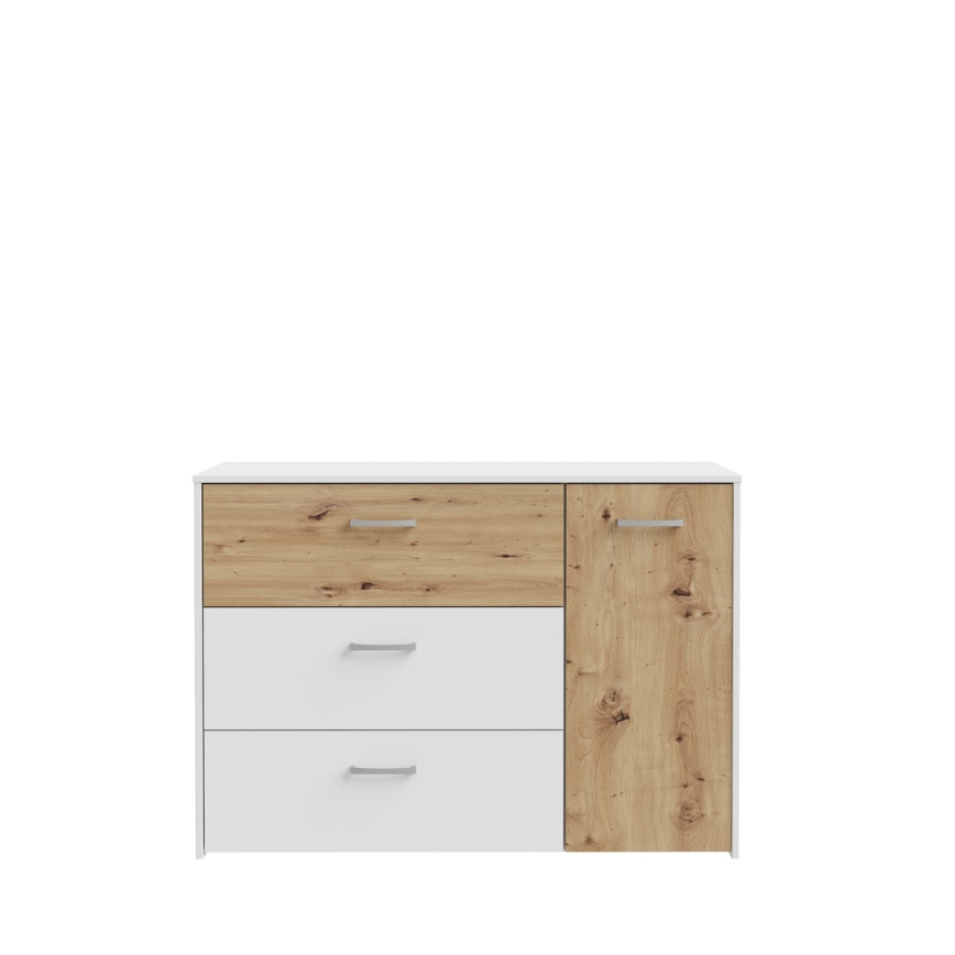 Komoda s predali URO hrast artisan/ bela