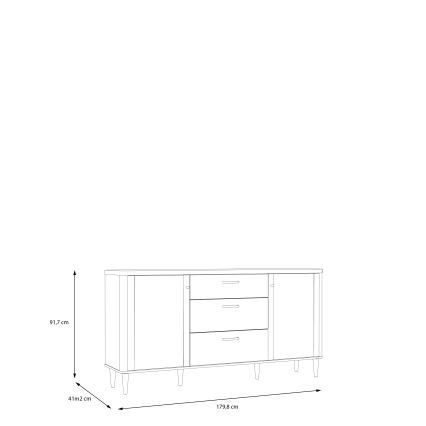 Komoda s predali VIRO rjava/bežna