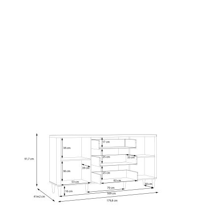 Komoda s predali VIRO rjava/bežna