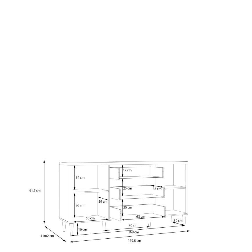 Komoda s predali VIRO rjava/bežna