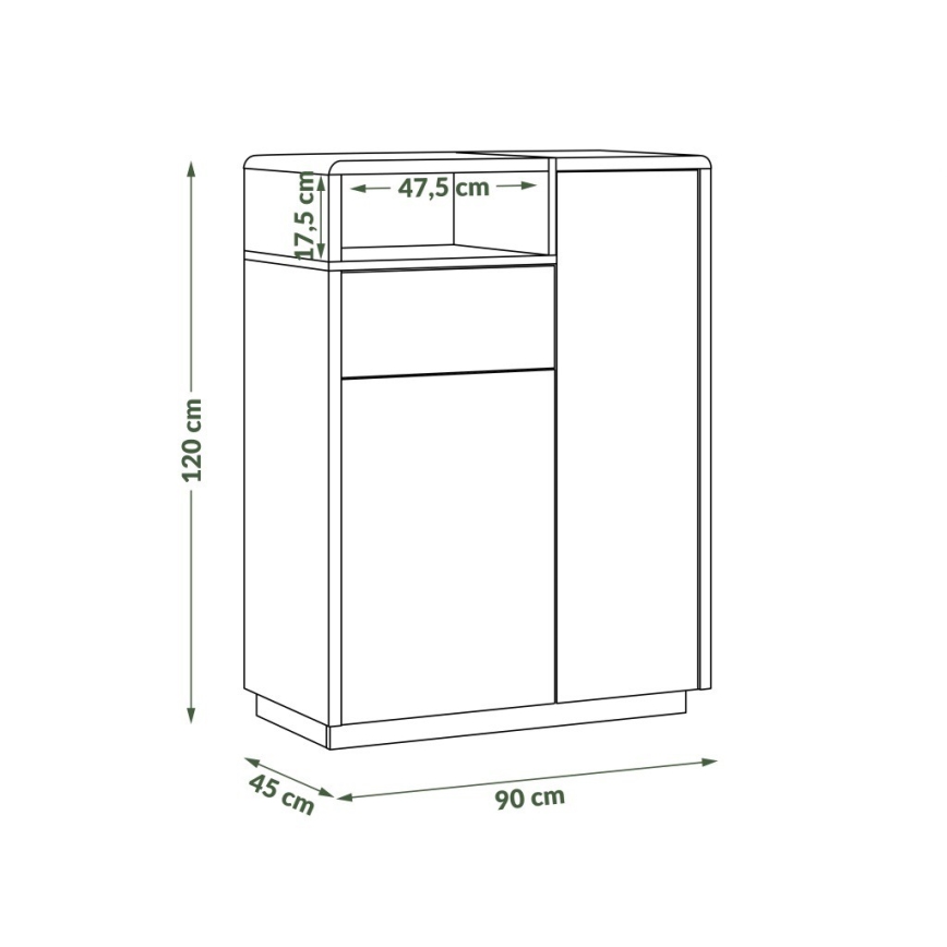 Komoda s predalom FRED, antracit/artisanski hrast