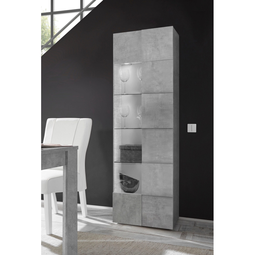 Komoda SERIAN – siva, betonski videz