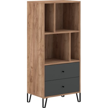 Komoda SULA craft hrast/črna