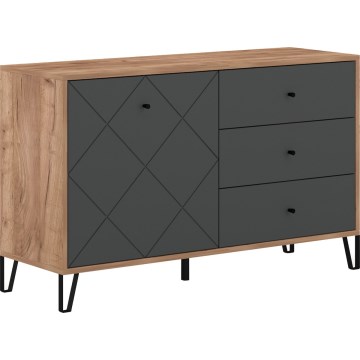 Komoda SULA hrast craft/črna