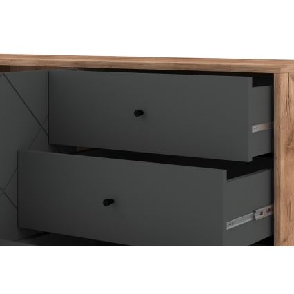 Komoda SULA hrast craft/črna