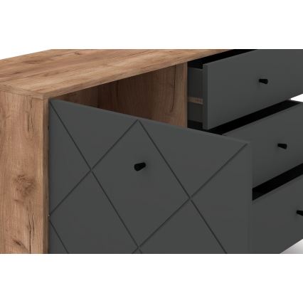Komoda SULA hrast craft/črna