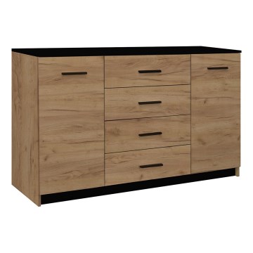 Komoda TAYLER hrast craft/črna