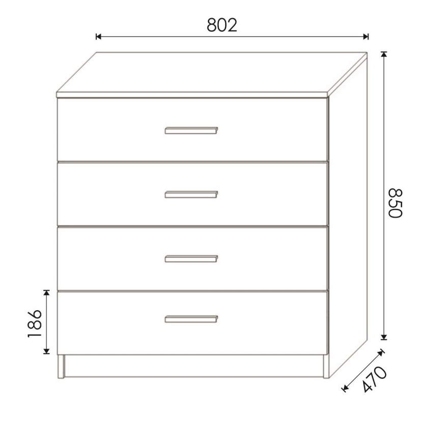 Komoda TIMON hrast craft/črna