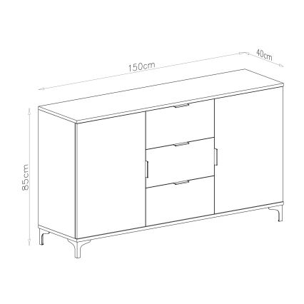 Komoda z predali in vrati LORA bež