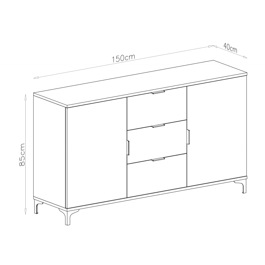 Komoda z predali in vrati LORA bež