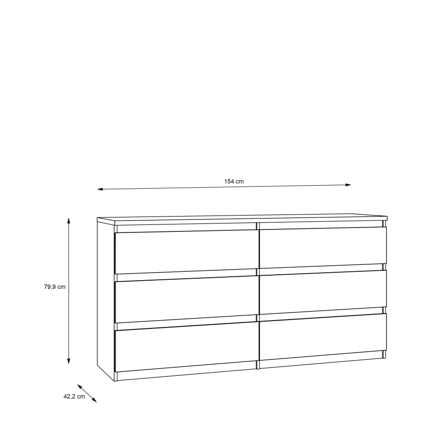 Komoda z predali MAO, artisanski hrast