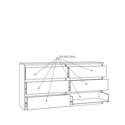 Komoda z predali MAO, artisanski hrast