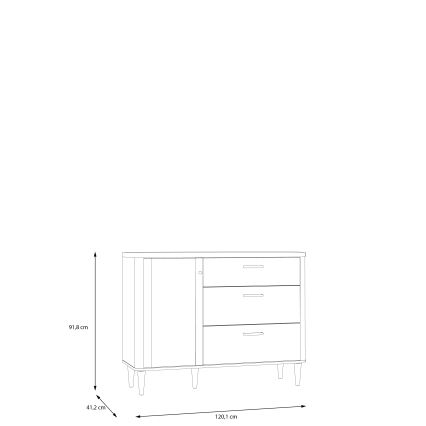 Komoda z predali VIRO rjava/bež