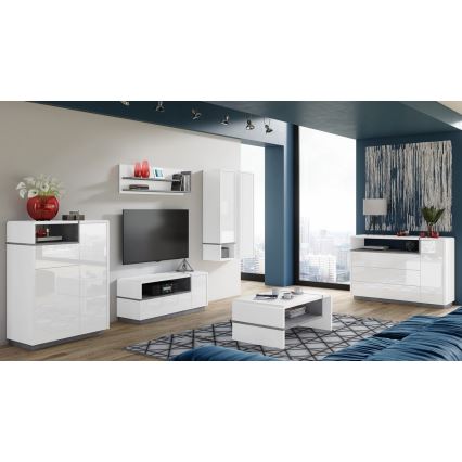 Komoda z predalom FRED, bela/siva